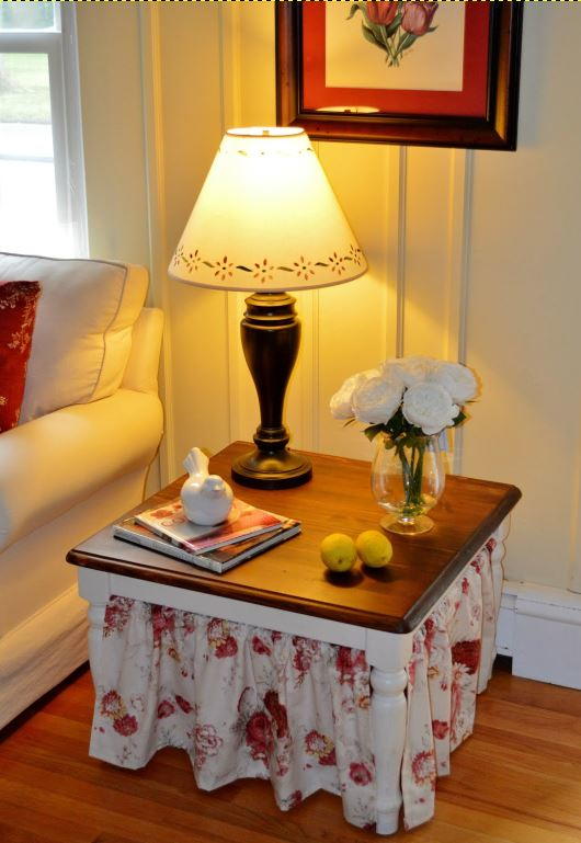 Easy Side Table Skirting Tutorial FaveCrafts.com