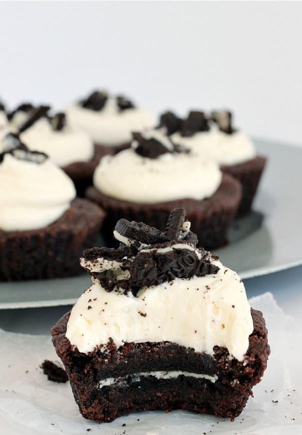 OreoStuffed Double Chocolate Cookie Cups