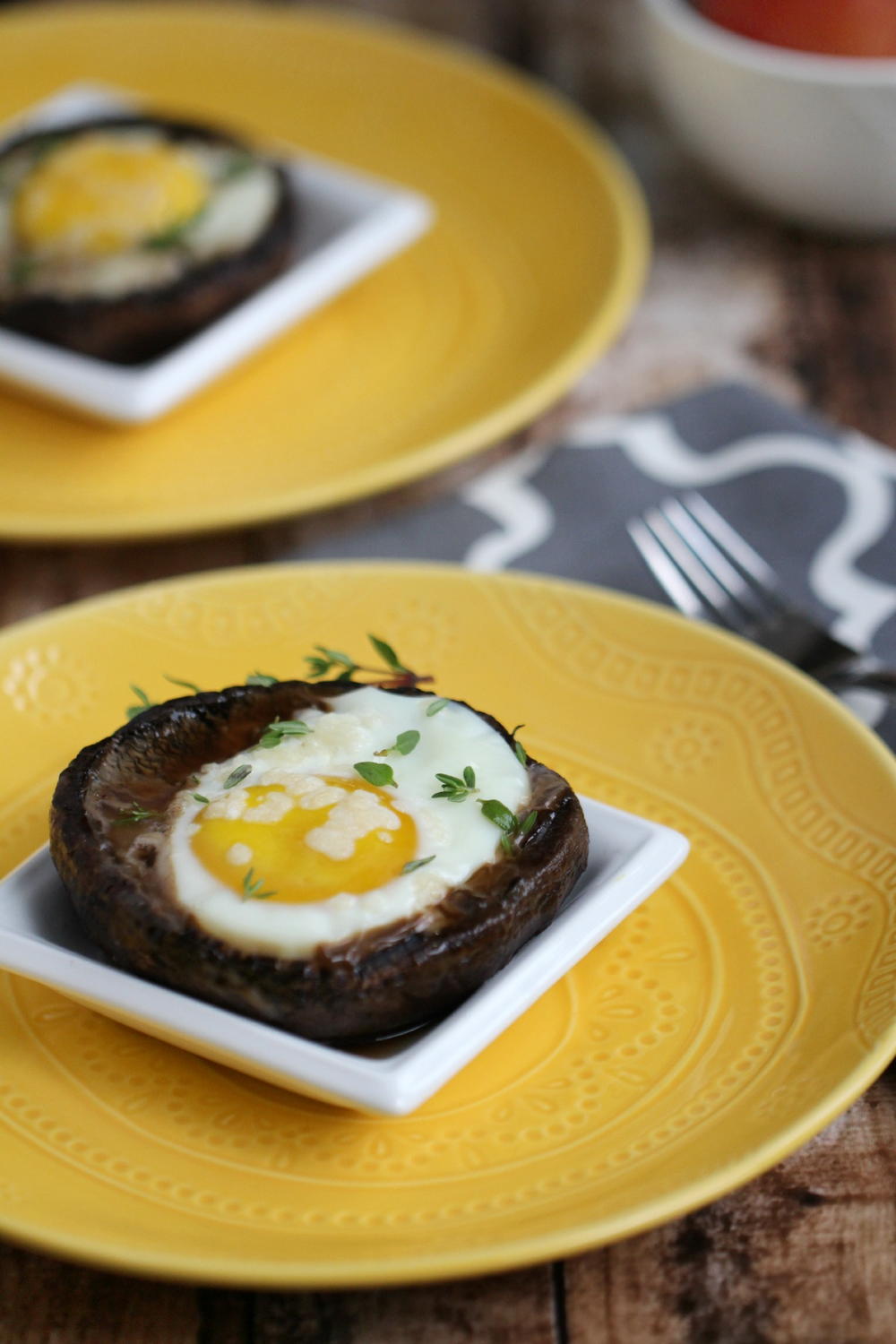 Grilled Eggs in Portobello Mushrooms