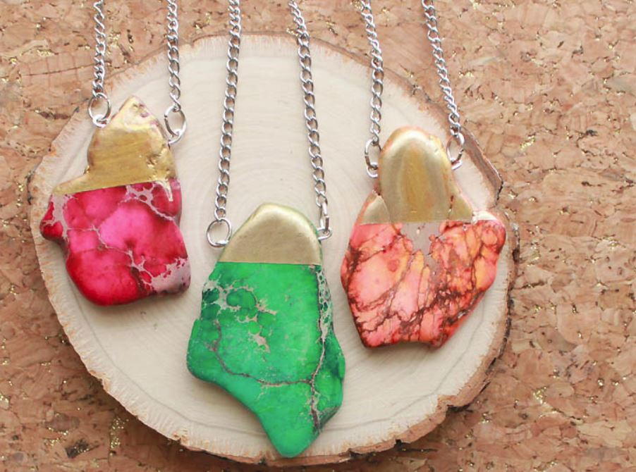 GoldDipped Stone DIY Necklace