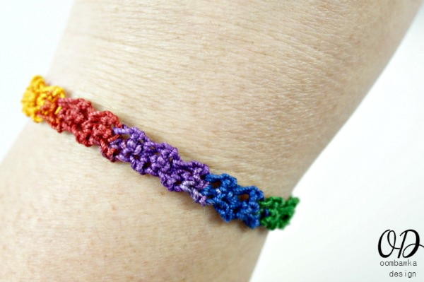 Rainbow Friendship Bracelet | AllFreeCrochet.com