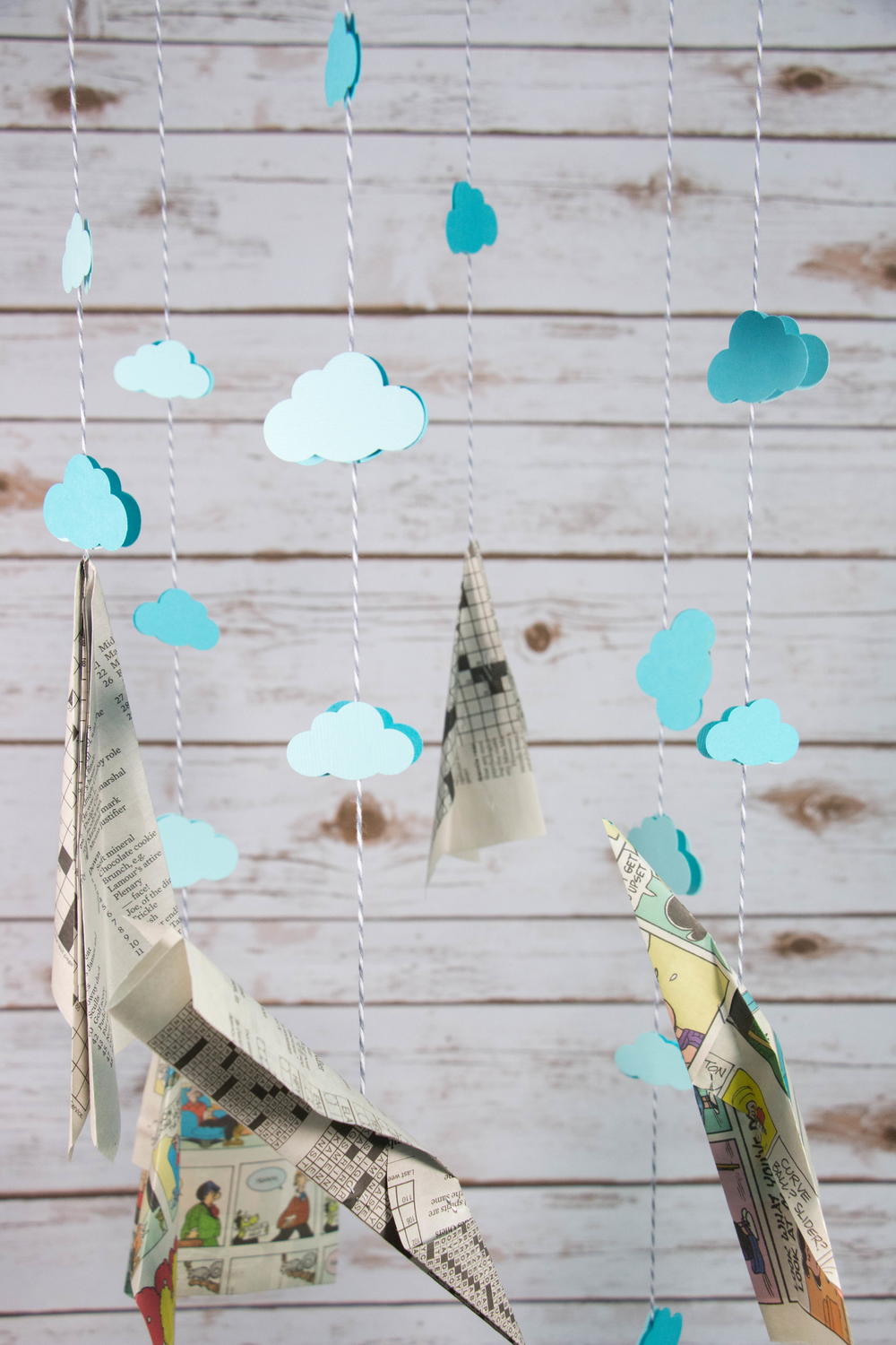 Newspaper Airplane DIY Mobile