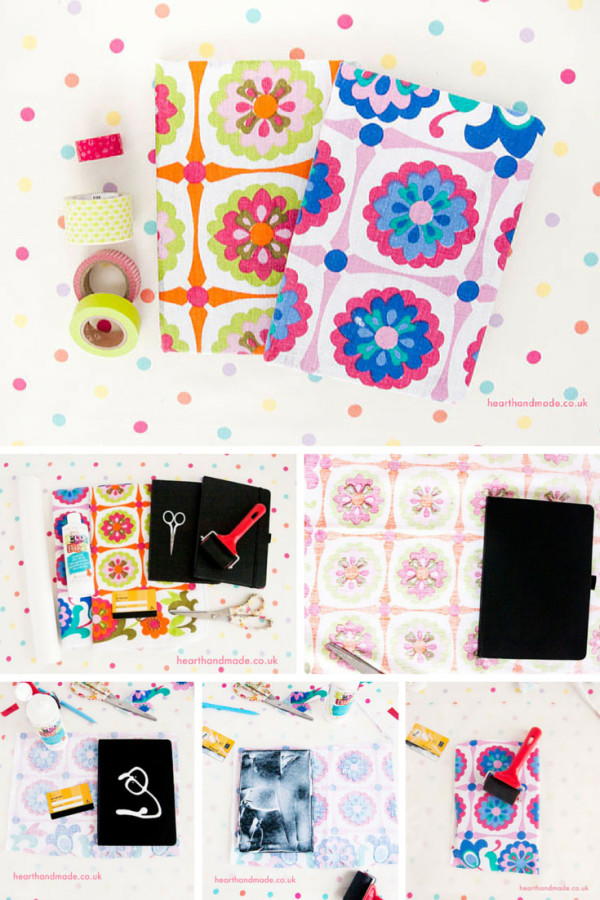 Vintage Decoupage Tea Towel Notebook