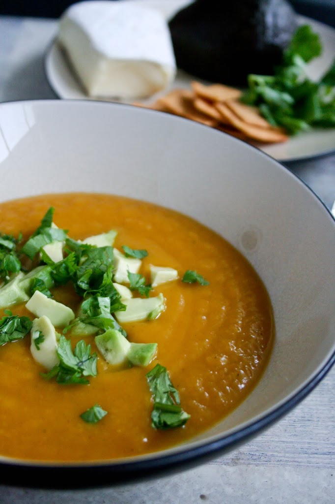Healthy Butternut Squash And Sweet Potato Soup Sweet Potato and Butternut Squash Soup | AllFreeSlowCookerRecipes.com