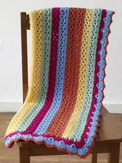 Bright Stripes Baby Afghan | AllFreeCrochet.com