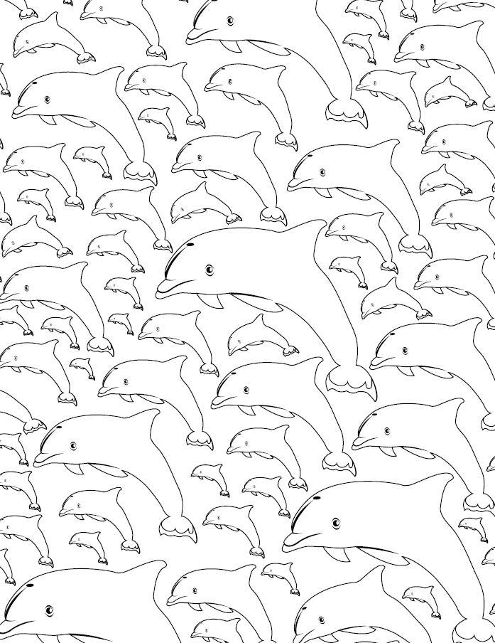 Calming Dolphin Adult Coloring Page | FaveCrafts.com