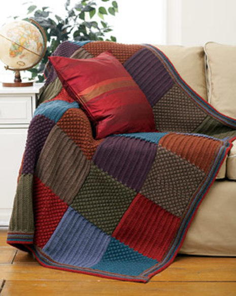 Checkered Knit Blanket | FaveCrafts.com