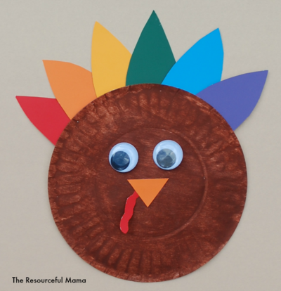 Paint Chip Thanksgiving Turkey | AllFreeKidsCrafts.com