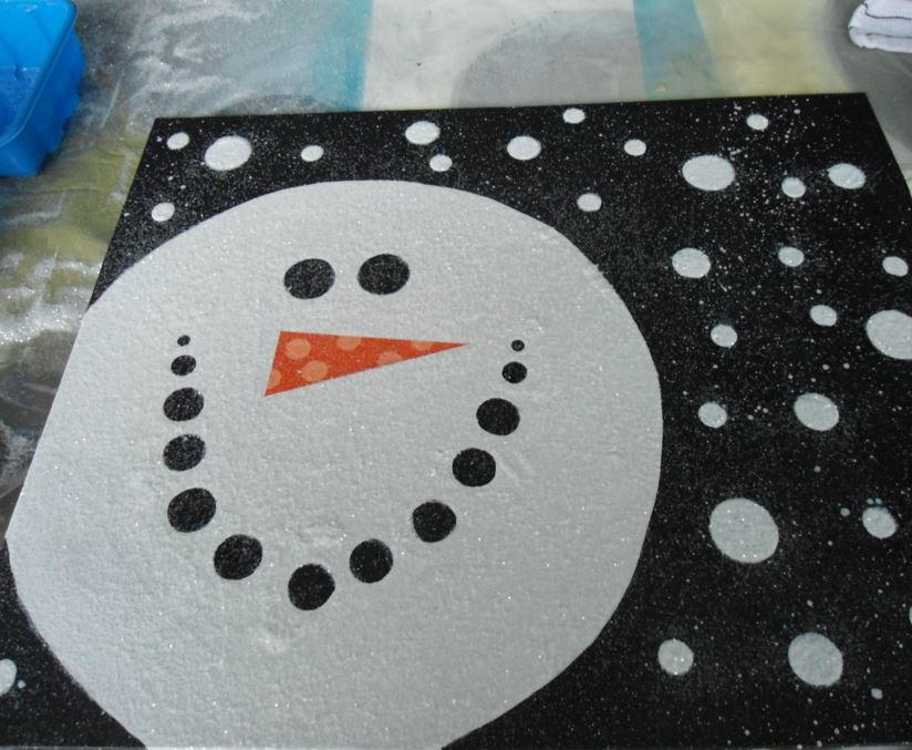 Poinsettia Canvas Christmas Craft for Kids - Mod Podge Rocks