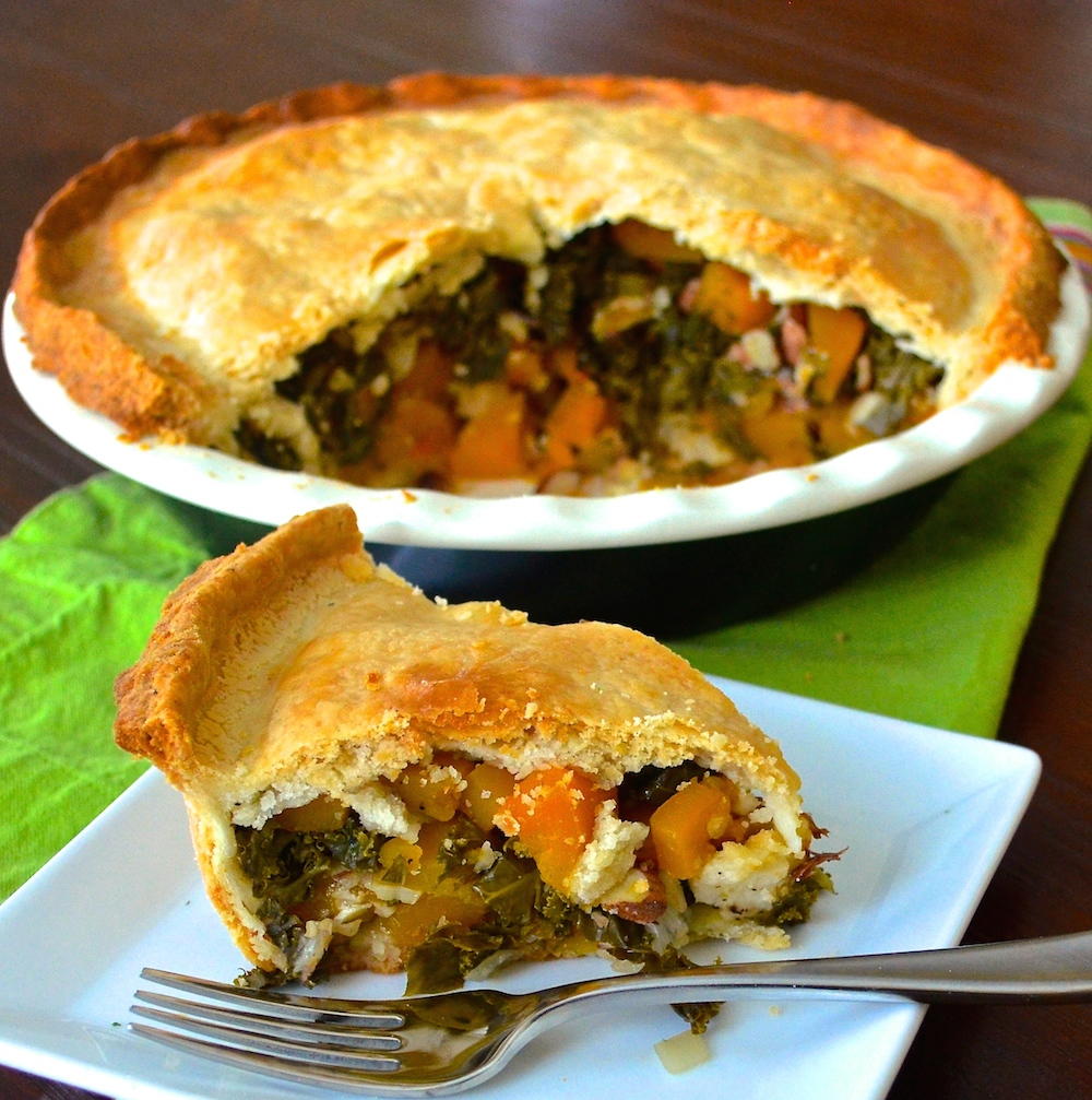 Butternut Squash, Kale & Almond Pie