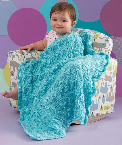 Lazy Wavy Baby Blanket | AllFreeKnitting.com