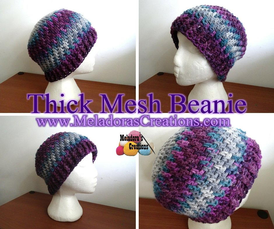 Download Thick Mesh Beanie Pattern | FaveCrafts.com