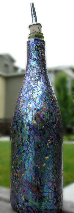 Recycled Glass Bottle Crafts<br /> in Faux Dichroic Glass Recycled Bottle | FaveCrafts.com id=12149 Faux Dichroic Glass Recycled Bottle | FaveCrafts.com