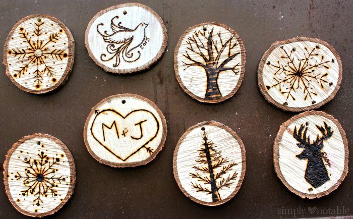 KEÇEYLE KOLAY İĞNELİK FİL DİKİLİŞİ | Nazarca.com Wood Burned Christmas Ornaments | AllFreeChristmasCrafts.com