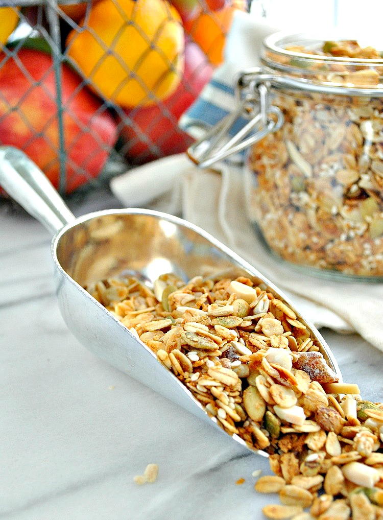 Maple Almond Crunch Granola | FaveHealthyRecipes.com