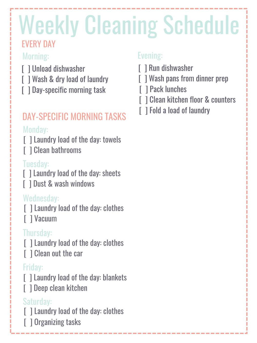 Cleaning Schedule Free Printable AllFreePaperCrafts Cleaning schedule free printable allfreepapercrafts