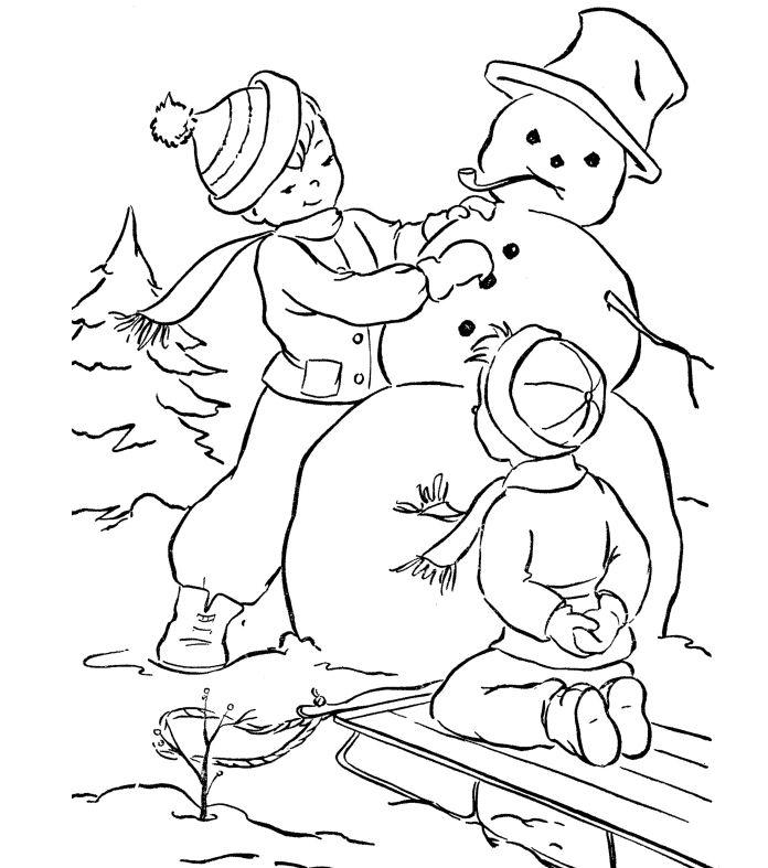 Snowman Coloring Page | AllFreeChristmasCrafts.com