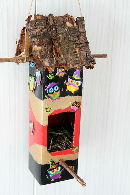 Birdhouse Milk Carton Craft FaveCrafts.com Birdhouse Milk Carton Craft FaveCrafts.com