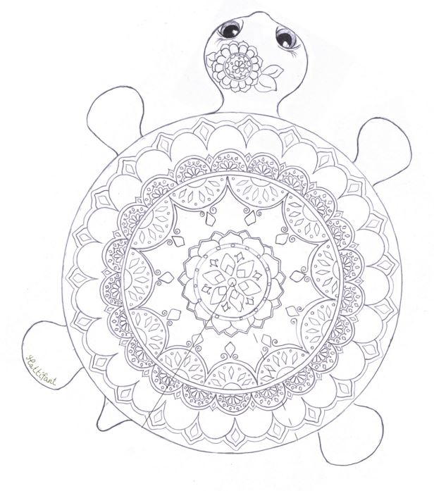 Mandala Turtle Coloring Page | FaveCrafts.com