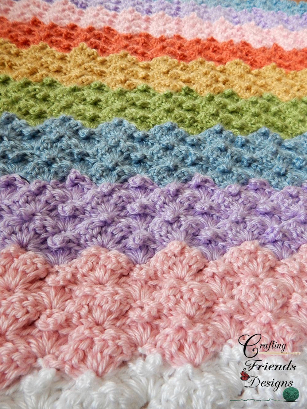 Peaked Rainbow Shells Afghan AllFreeCrochetAfghanPatterns Peaked rainbow shells afghan allfreecrochetafghanpatterns