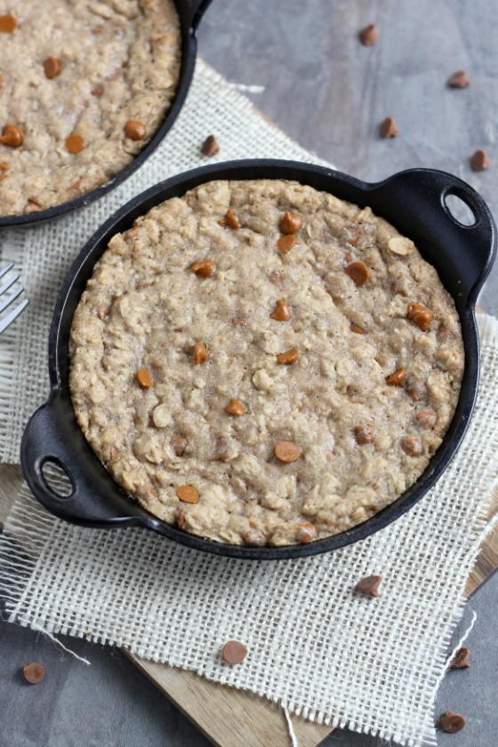 Skillet Oatmeal Cookies for Two | AllFreeCasseroleRecipes.com