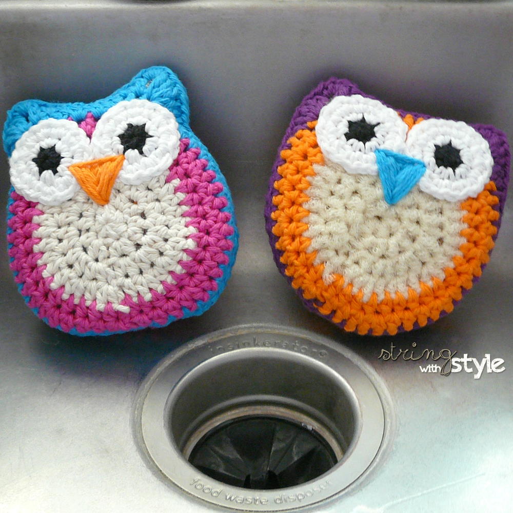 Owl Dish Scrubbie AllFreeCrochetcom