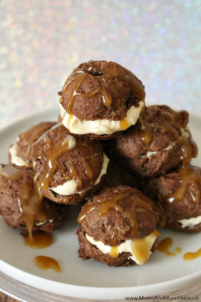 Chocolate Caramel Cream Puffs