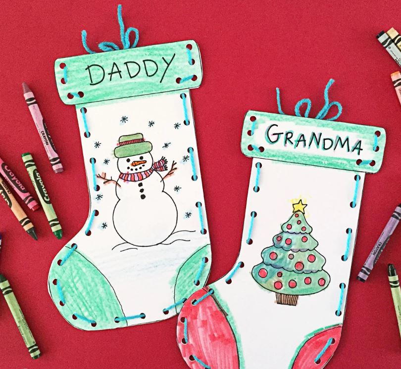 Download Free Printable Paper Stocking Craft for Kids | AllFreeChristmasCrafts.com