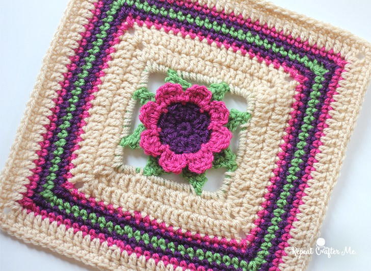 d'crochet Crochet Granny Flower 3D Square d'crochet Crochet Granny Flower 3D Square