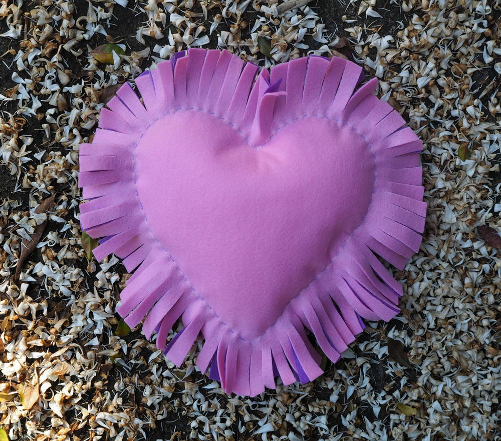 Fringed Heart Cushion