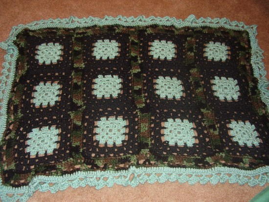 Pretty in Camo Crochet Blanket ...