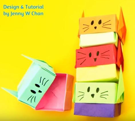 Origami Cat Stacking Paper Boxes | AllFreePaperCrafts.com