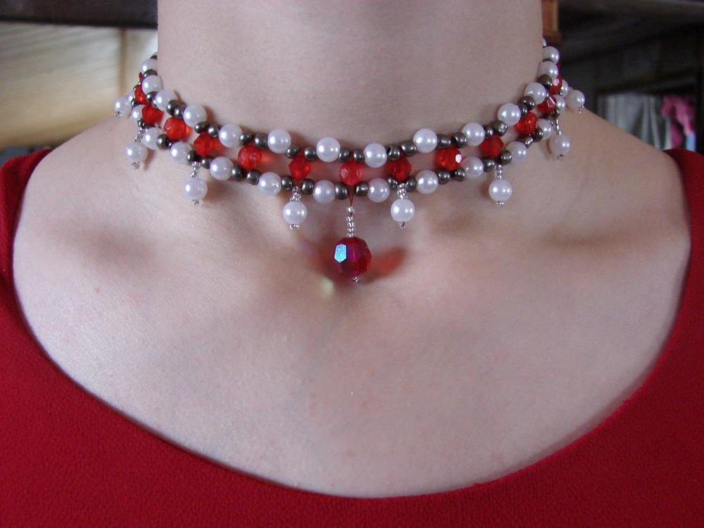 Ruby Beaded DIY Choker