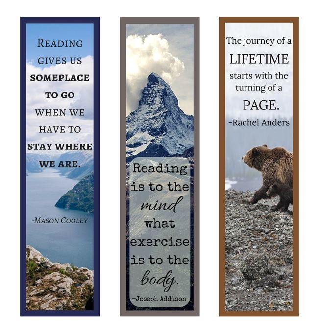 book quotes printable bookmark set allfreepapercraftscom