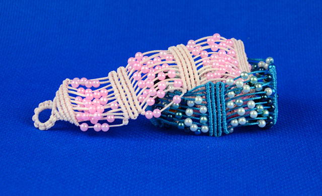 Pearly Beaded Macrame DIY Bracelet AllFreeJewelryMaking com