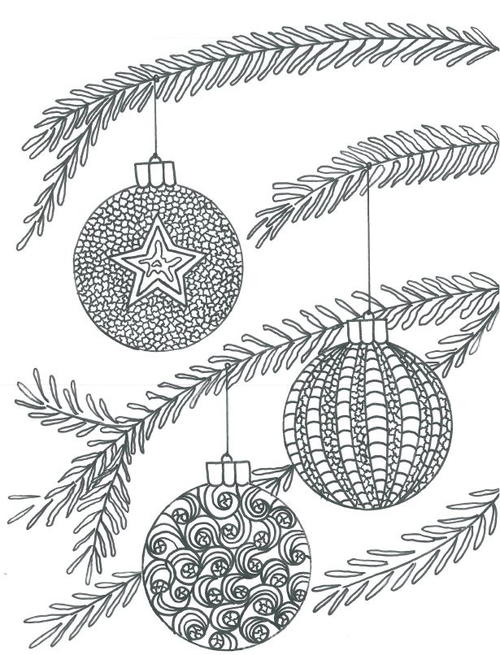 Christmas Baubles Adult Coloring Page Christmas Baubles Adult Coloring Page