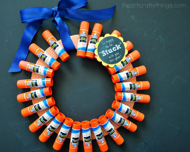 Back to School Glue Stick Wreath