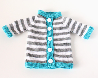 Stripey Baby Sweater Pattern | AllFreeKnitting.com