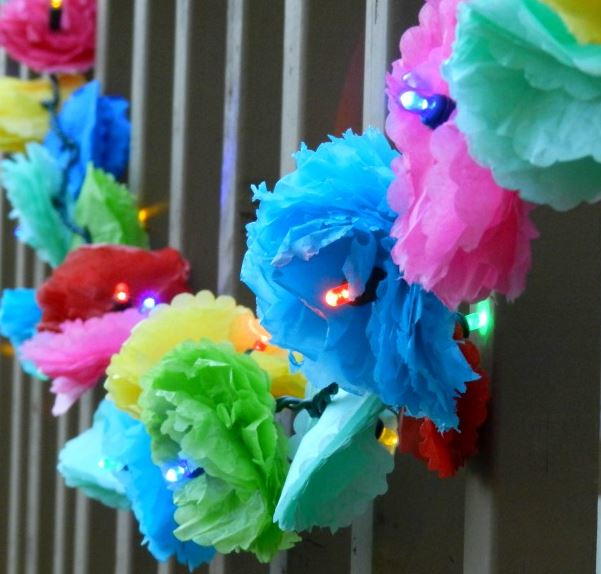 Tissue Paper Flower Party Lights