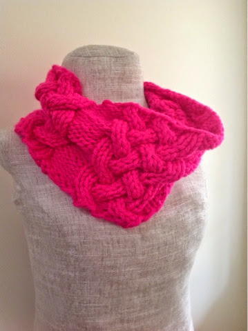 Neon Chunky Cabled Cowl | AllFreeKnitting.com