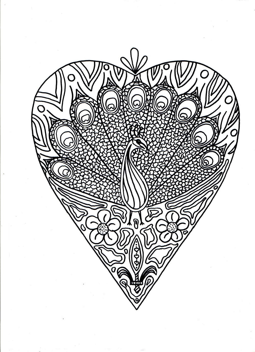 Peacock Printable Coloring Page | FaveCrafts.com