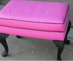 How to Paint a Fabric Footstool | DIYIdeaCenter.com