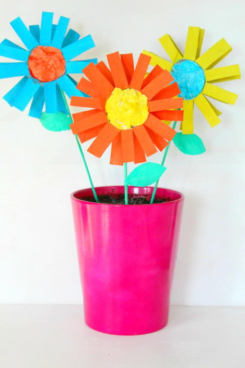 Easy Paper Flowers Kid Craft DIYIdeaCenter easy-paper-flowers-kid-craft-diyideacenter