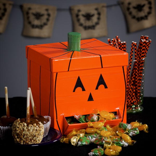 Duck Tape Pumpkin DIY Candy Dispenser
