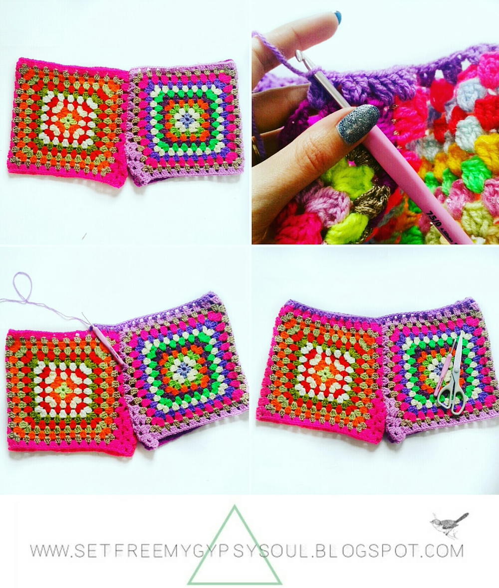 Granny Square Crochet Shorts FaveCrafts granny-square-crochet-shorts-favecrafts