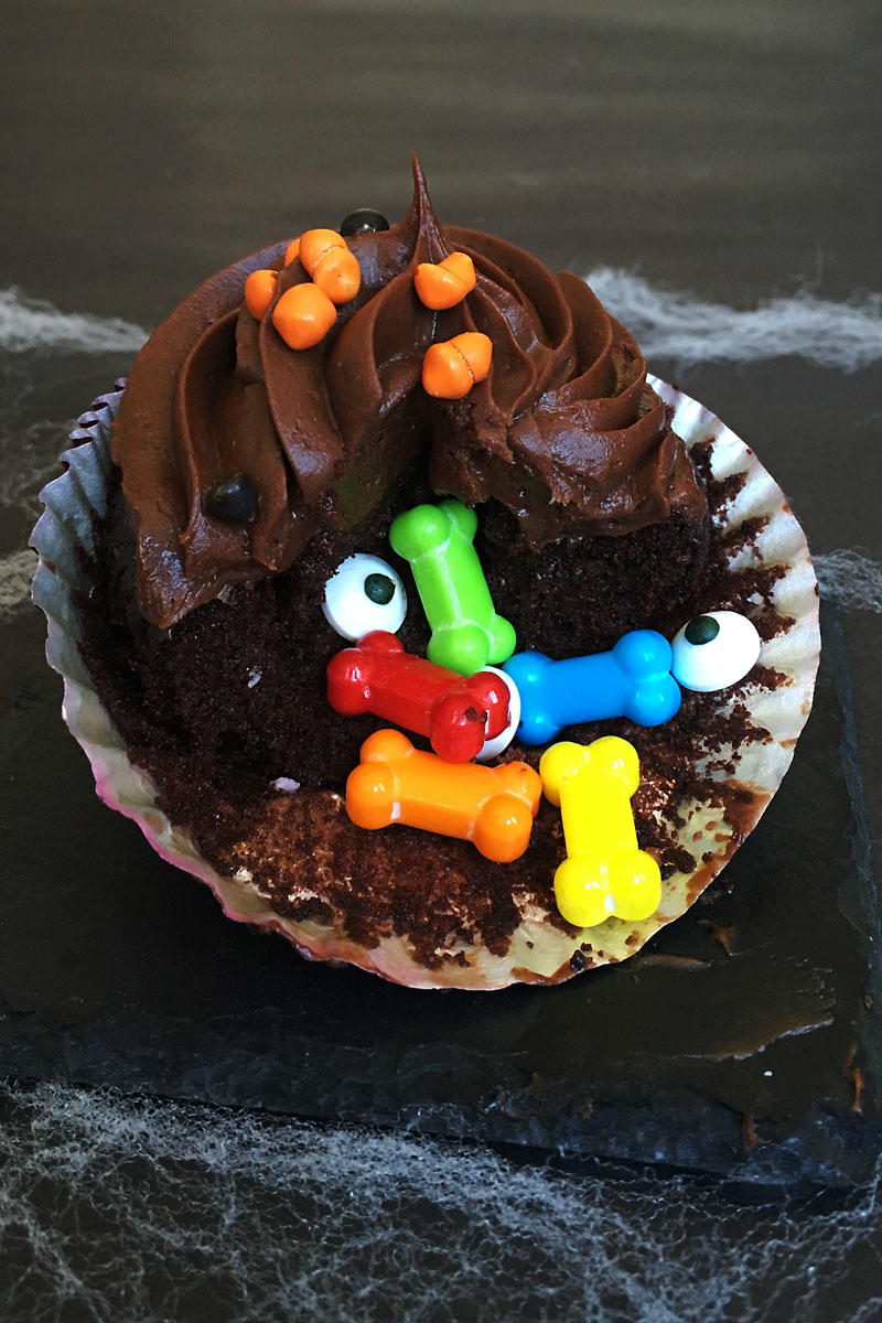 Scary Stuffed Halloween Cupcakes | TheBestDessertRecipes.com