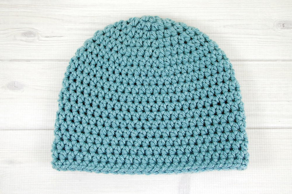 Dusty Blue Bulky Crochet Beanie | AllFreeCrochet.com