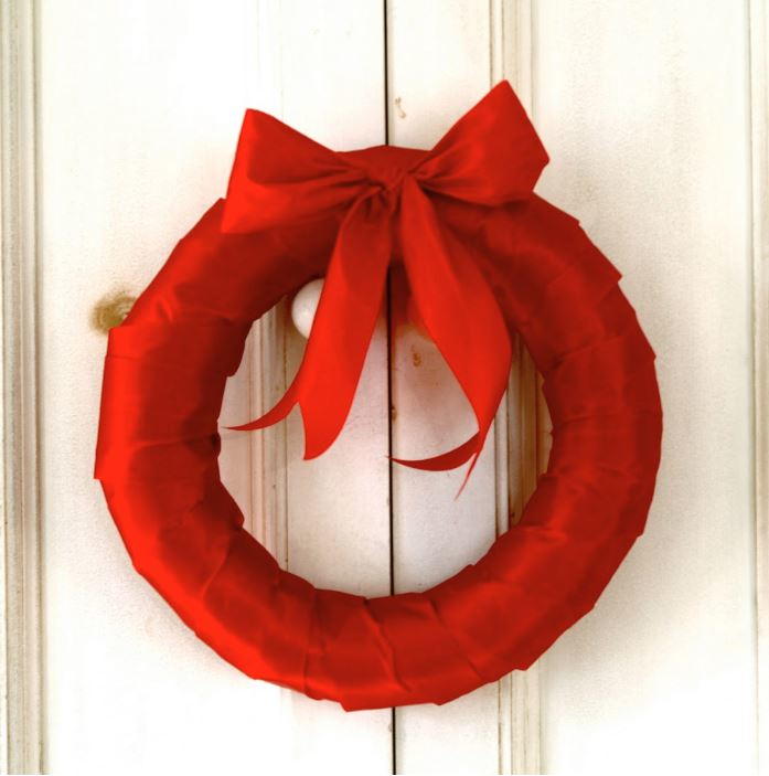 Simple Red Ribbon Wreath | AllFreeChristmasCrafts.com