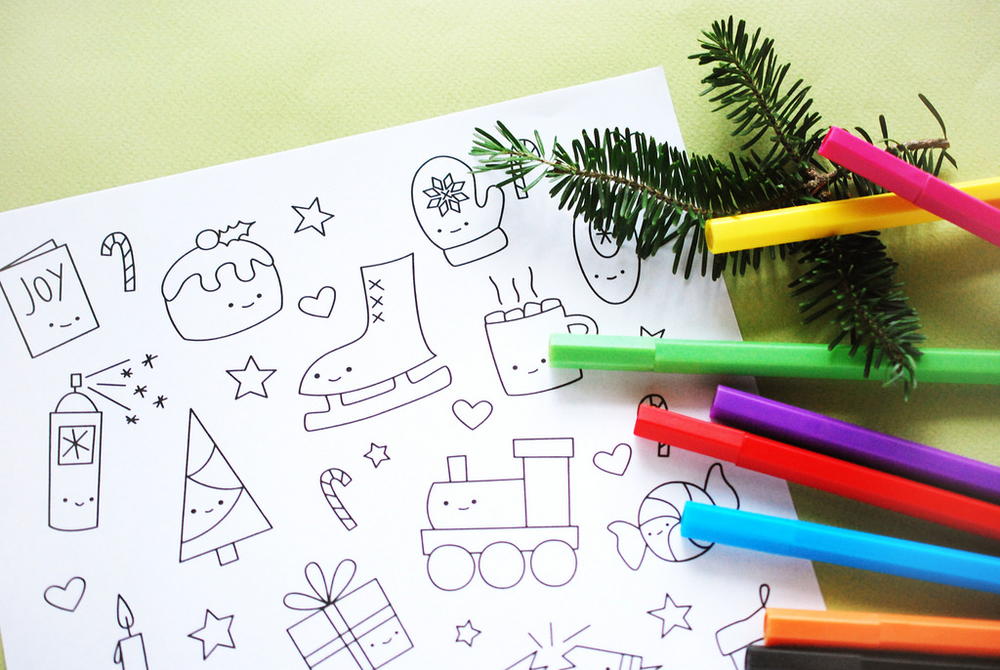 Cutesy Christmas Coloring Pages | FaveCrafts.com