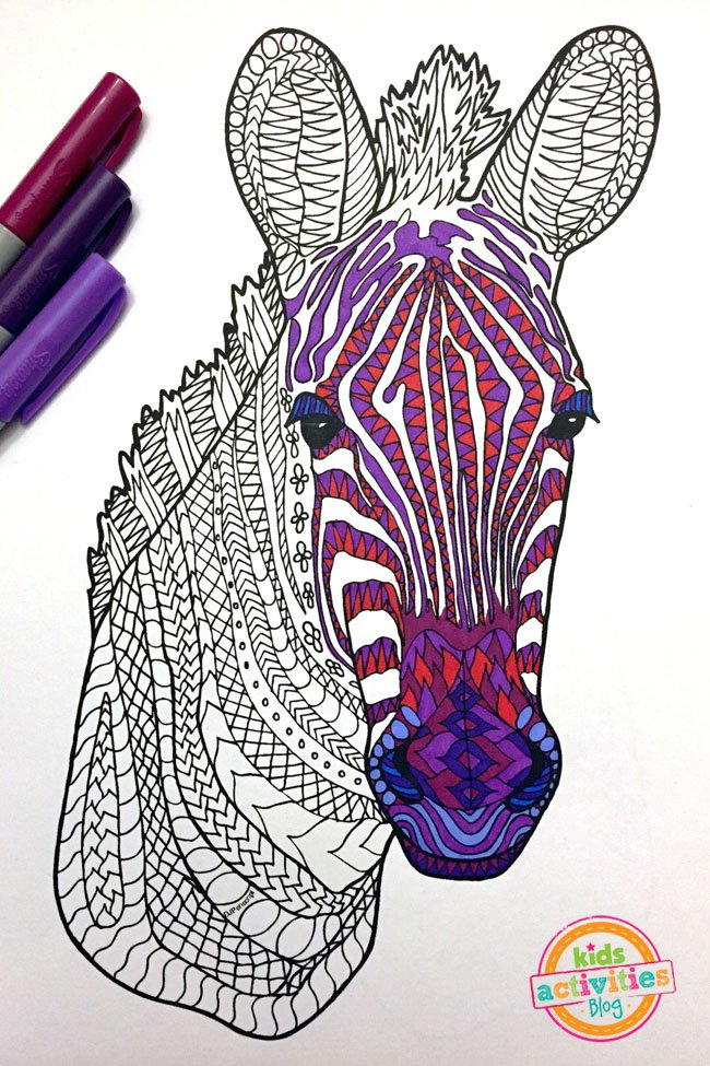Zebra Zentangle Coloring Page | FaveCrafts.com